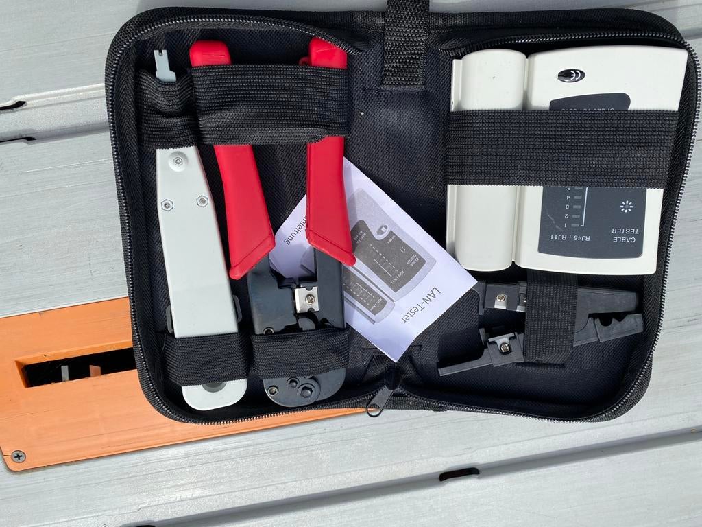 Setje met lantester, lankabel en kabelschoen tang, Ophalen, Gebruikt