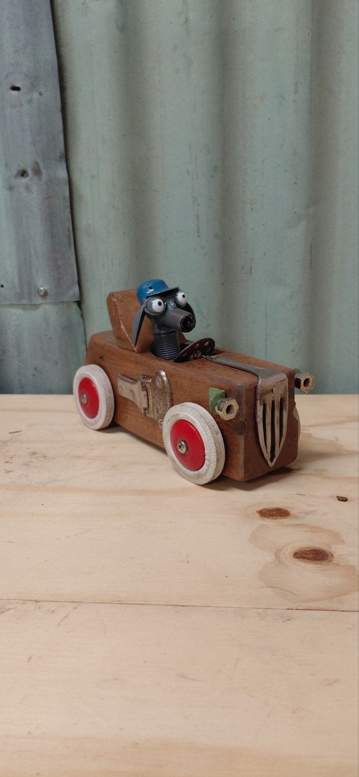 Hot-Rod  - Upcycling-Mancave- Blokschaaf, Hout, Gebruikt, W, Ophalen of Verzenden