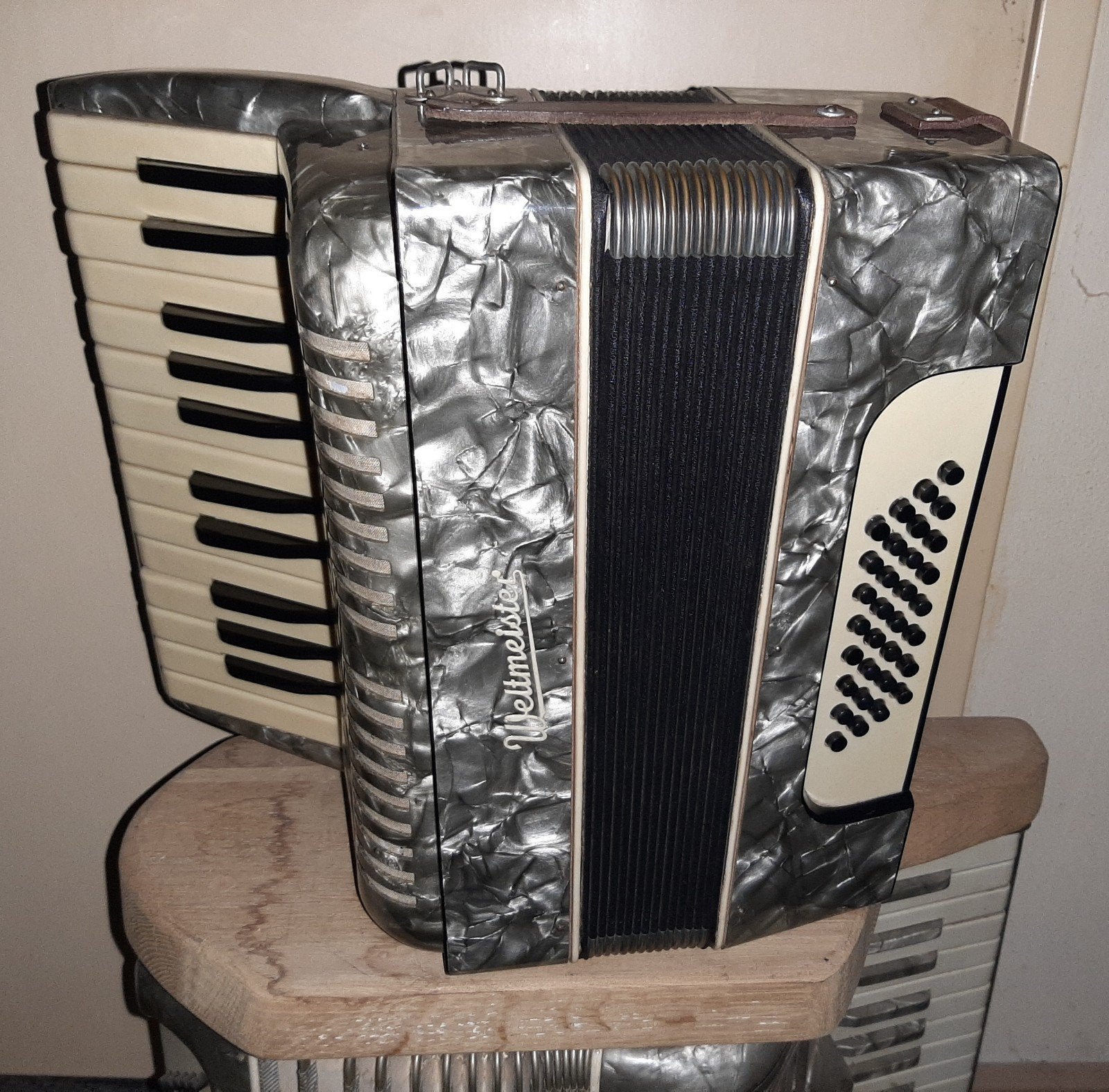 Playback accordeon met koffer, Overige merken, Gebruikt, Met koffer, Toetsaccordeon