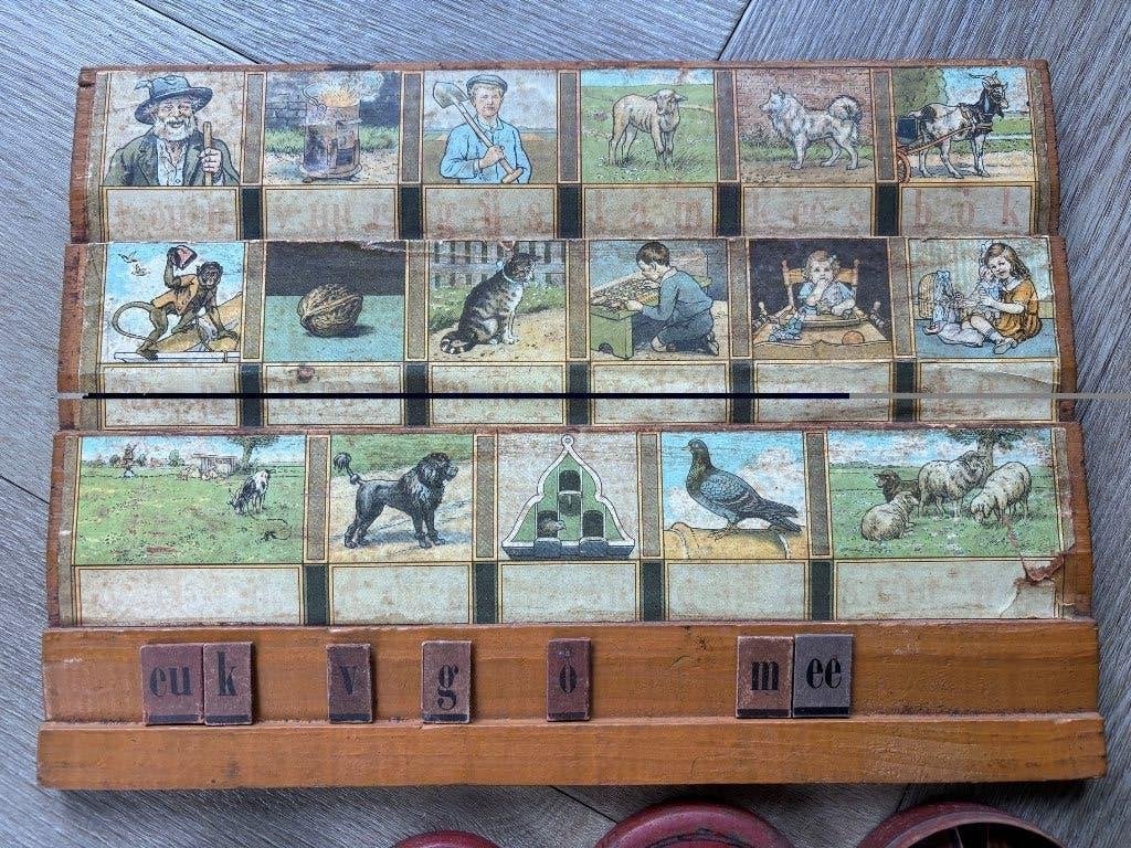 Antiek Vintage Bordspel AAp Noot Mies, Ophalen of Verzenden