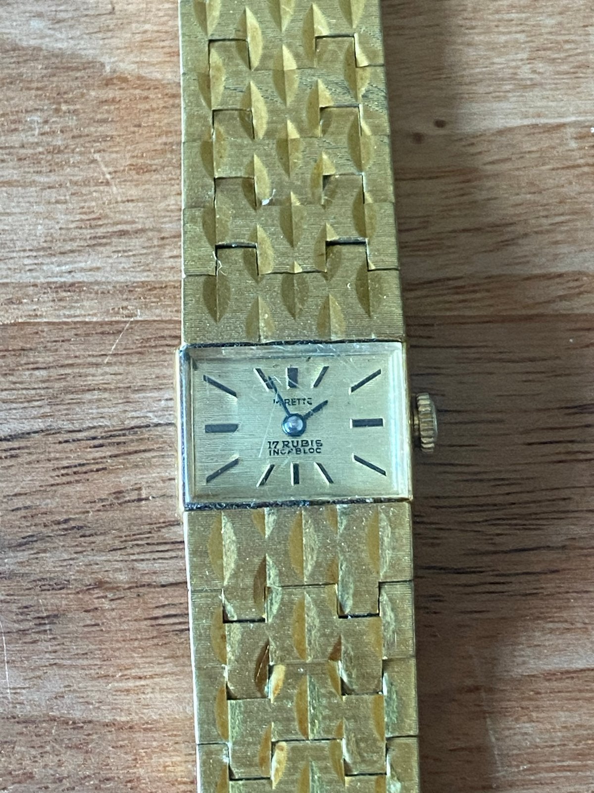 Vintage gouden dameshorloge - 17 Rubis Incabloc, Gebruikt, Polshorloge, Goud, Ophalen
