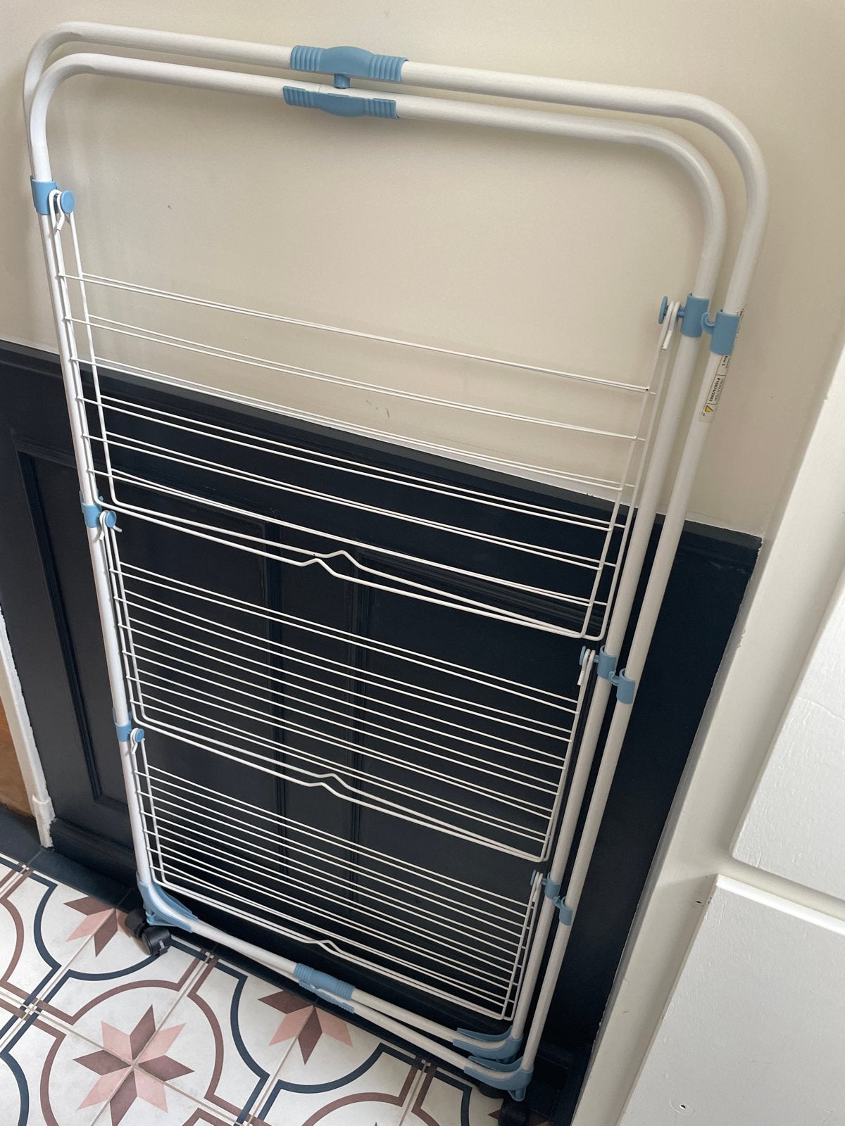 Opvouwbaar droogrek met meerdere lagen en wielen, Tuin en Terras, Ophalen, Zo goed als nieuw, Wasrek