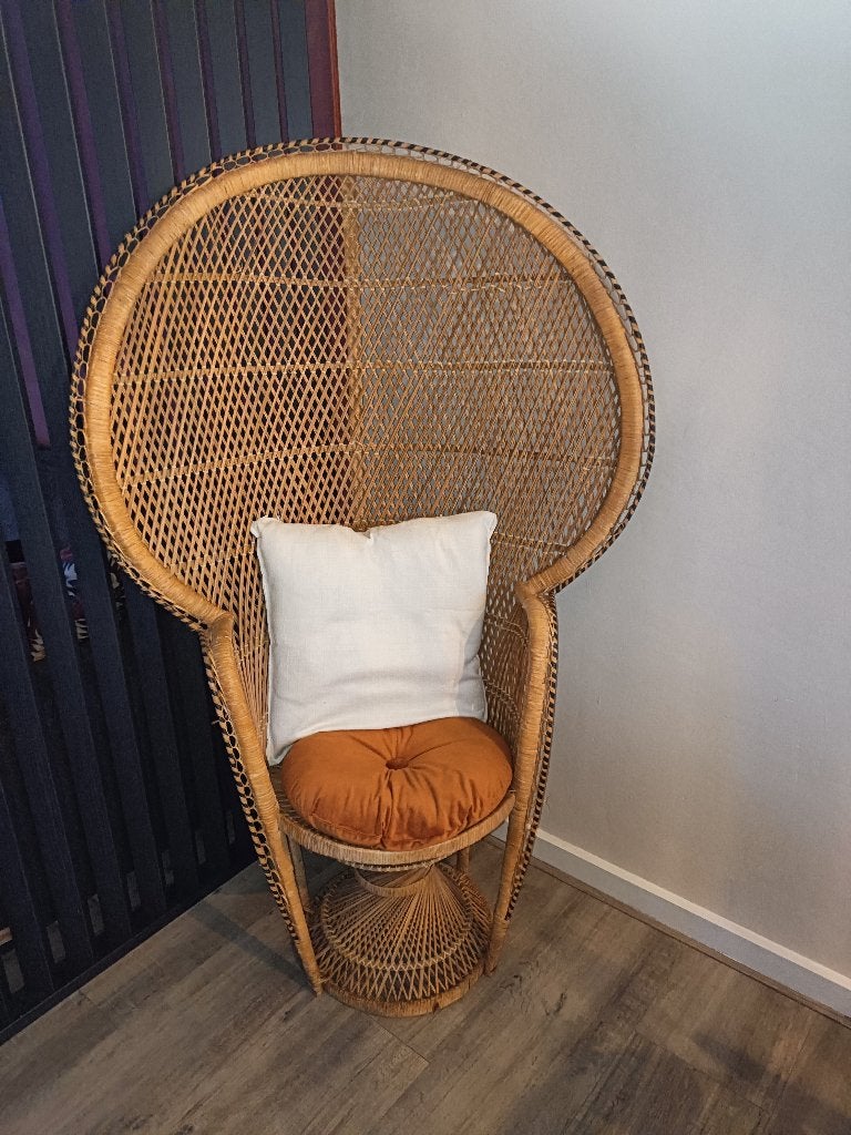 Rotan stoel, Ophalen, Gebruikt, Bruin, Riet of Rotan