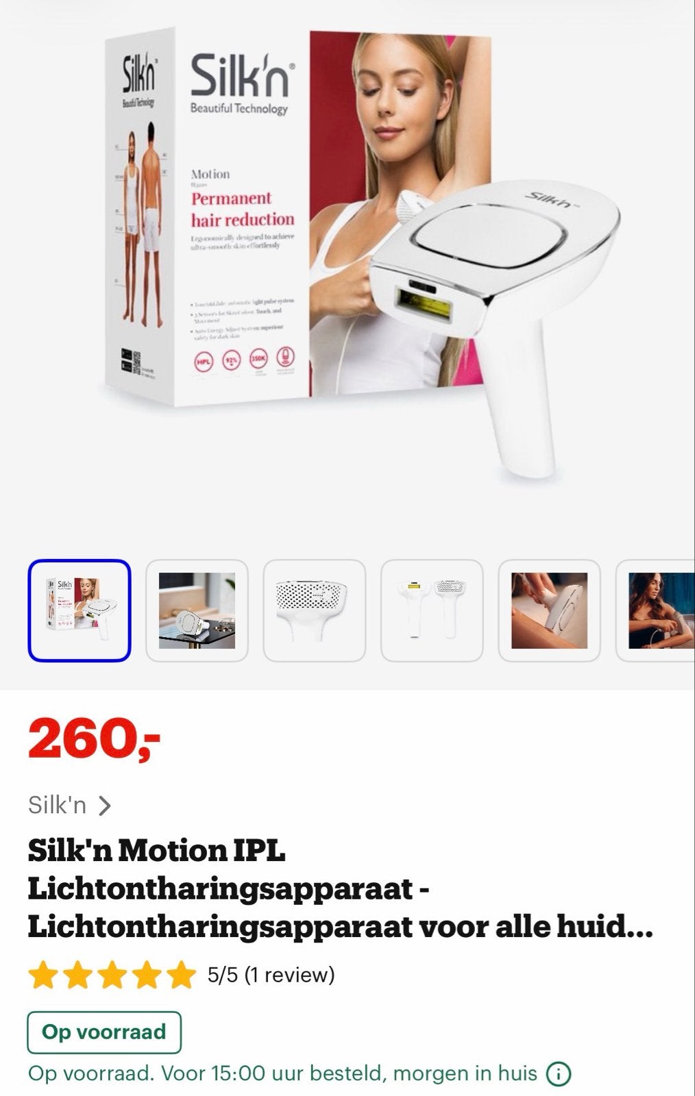 Silk'n Motion IPL Lichtontharingsapparaat - 1x gebruikt, Witgoed en Apparatuur, Persoonlijke-verzorgingsapparatuur, Ophalen of Verzenden
