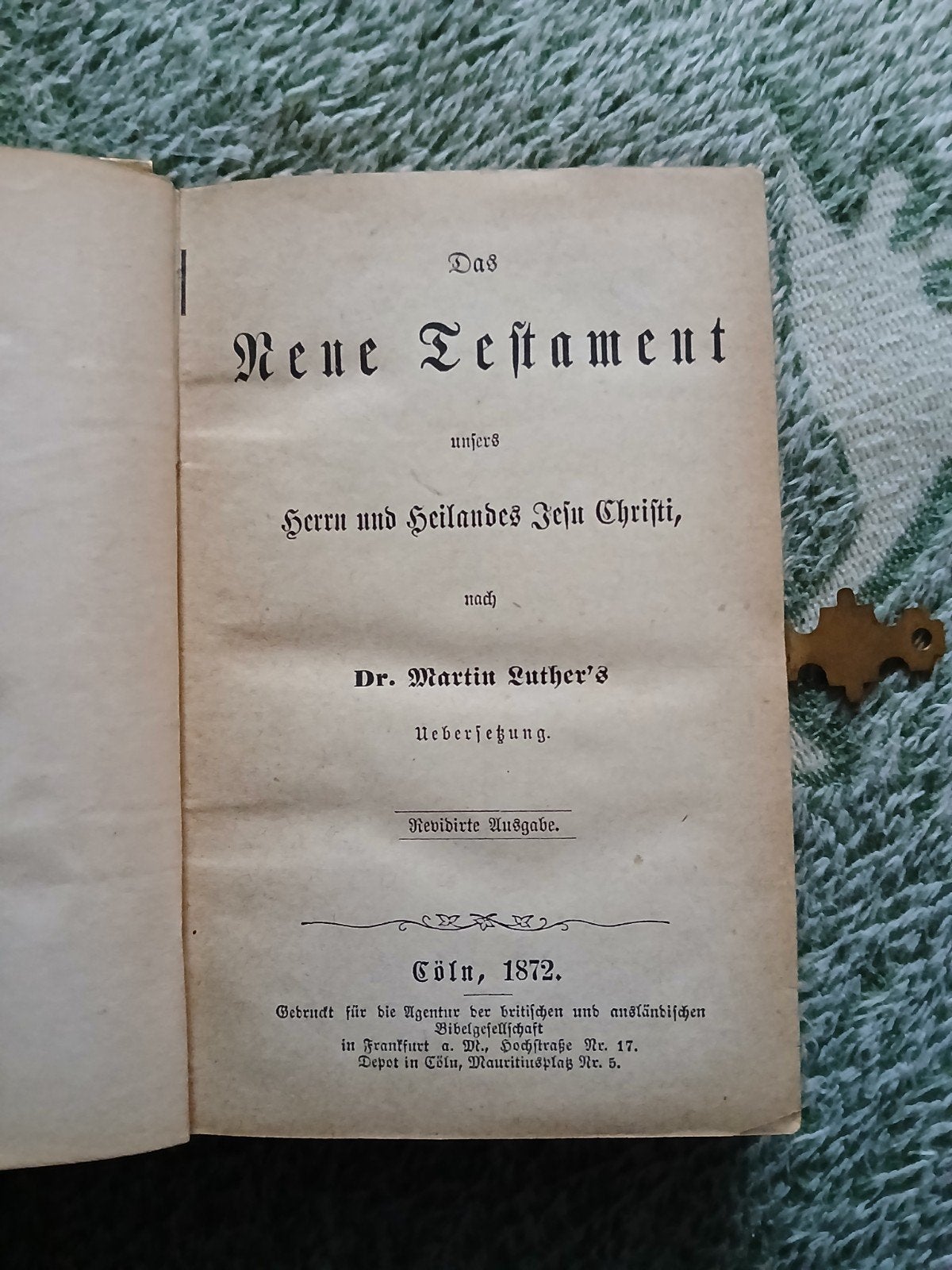Dr Martin Luther's Testament en Psalmen (1872), Antiek en Kunst, Antiek | Boeken en Bijbels, Ophalen of Verzenden, Dr. Martin Luther