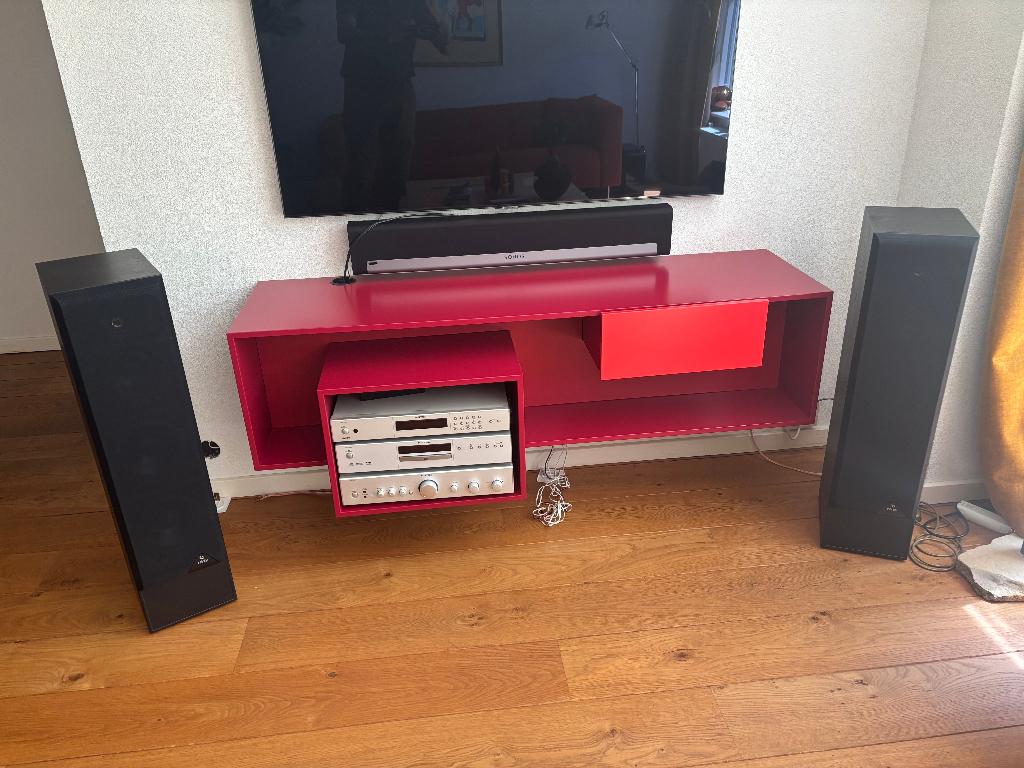 Rotel audioset met Infinity boxen en opmaat audiokast, Tuner of Radio, Losse componenten, Zo goed als nieuw, Ophalen