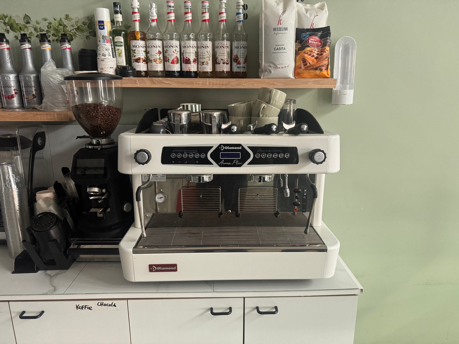 Diamond Aroma Plus Professionele 2-Groeps Espressomachine, Ophalen of Verzenden