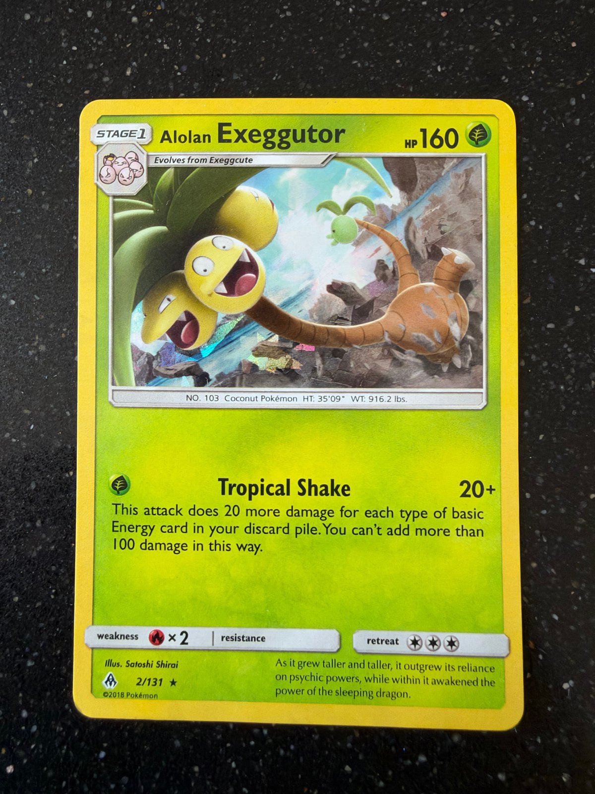 Alolan Exeggutor Pokémon kaart - Sun & Moon Base Set, Ophalen of Verzenden, Zo goed als nieuw, Losse kaart, Foil