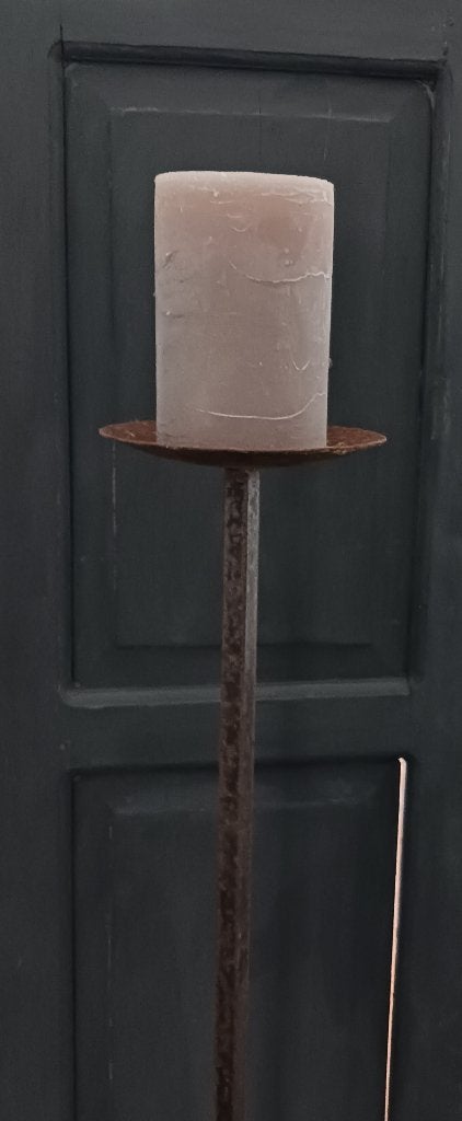 Landelijke smeedijzeren vloerkandelaar kandelaar 139 cm hoog, Ophalen, Metaal, Kandelaar, 139 cm