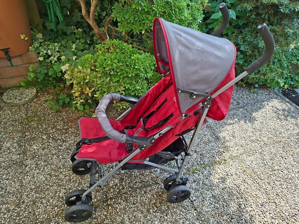 Kinderwagen/buggy rood/grijs merk BabyCab, Ophalen of Verzenden, Zo goed als nieuw, Overige merken, Zonnekap