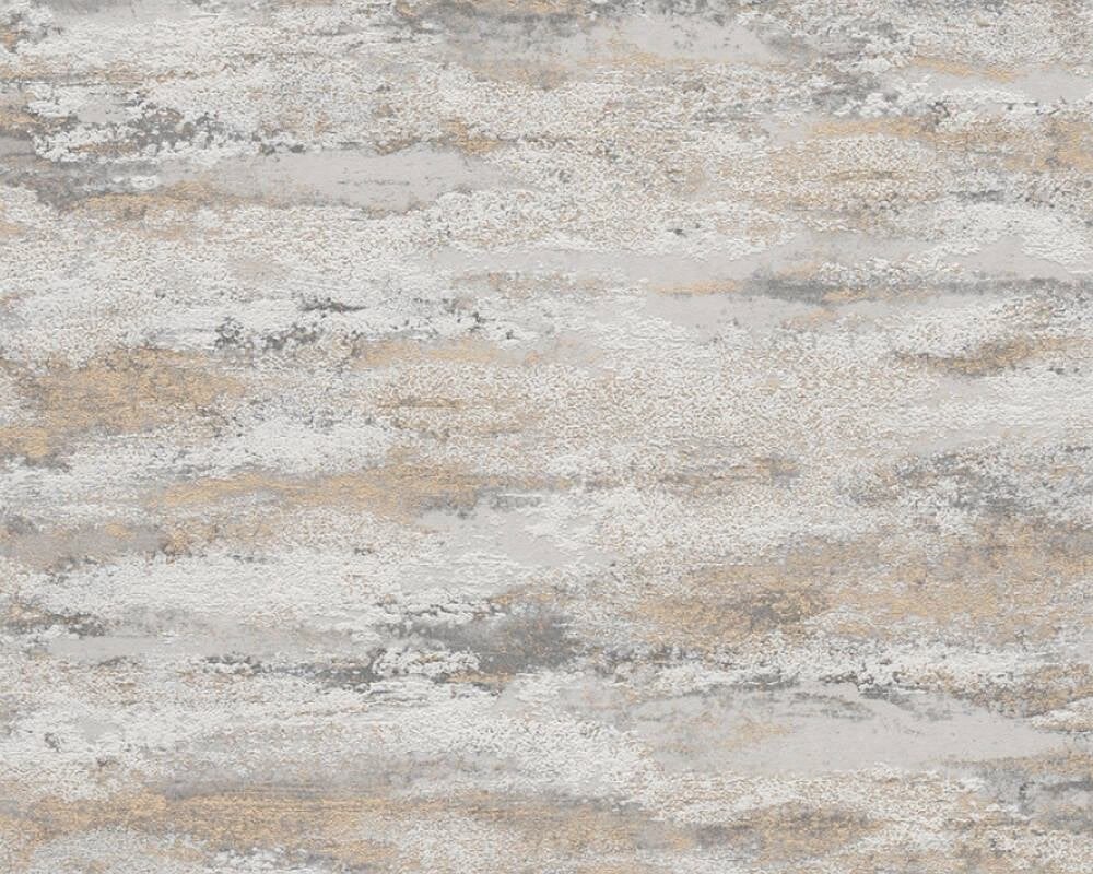 Behang betonlook metallic goud 39041-5, Ophalen of Verzenden, Minder dan 10 m², Grijs