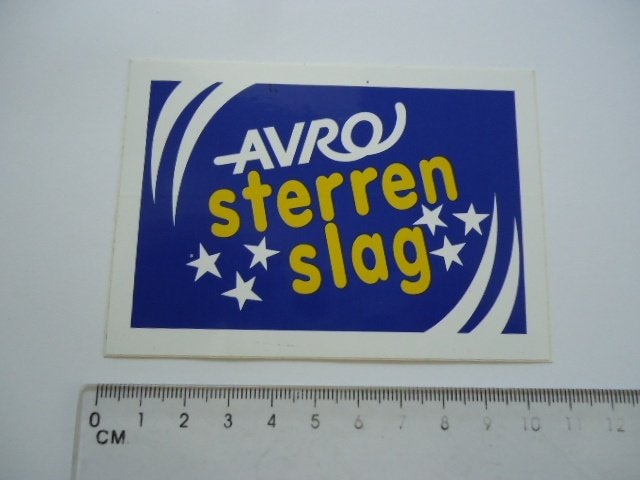 sticker oud AVRO Sterrenslag tv televisie cult vintage, Verzamelen, Stickers, Verzenden, Zo goed als nieuw, Bedrijf of Vereniging