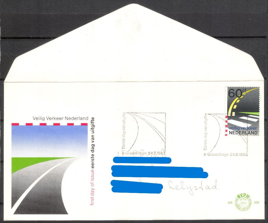 E203 - Veilig Verkeer Nederland 1982, Postzegels en Munten, Verzenden, Beschreven, Nederland