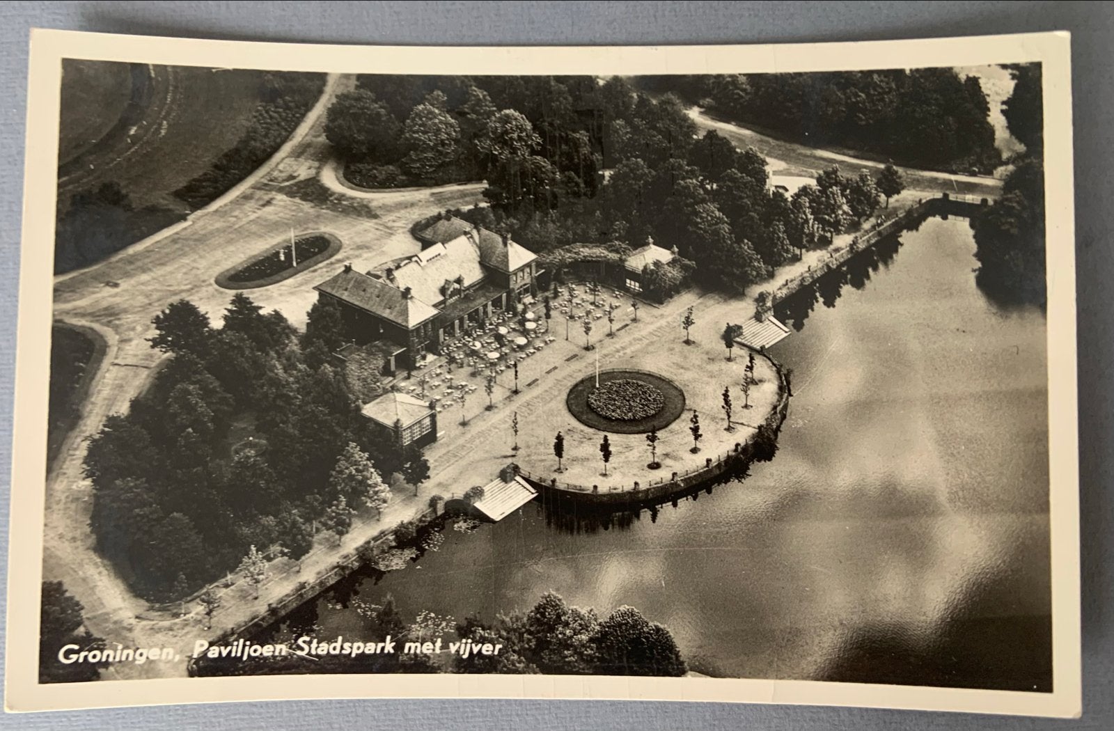 Groningen, Paviljoen Stadspark met vijver, Verzenden, 1940 tot 1960, Gelopen, Groningen