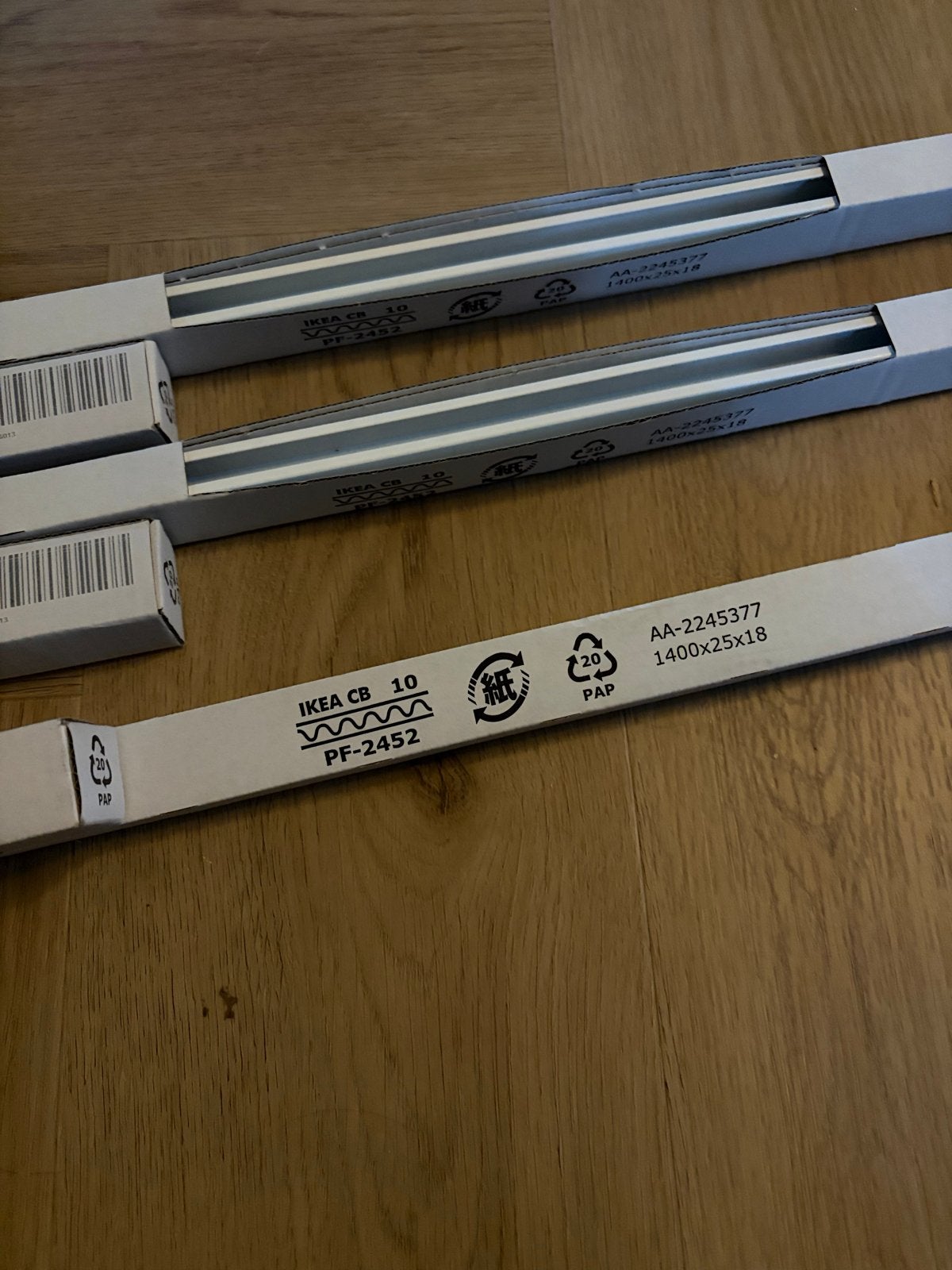3x IKEA Vidga Gordijnrail 140 cm + 3x Vidga Gordijnrunners, Huis en Inrichting, Ophalen, Inclusief montageonderdelen, Wit, Metaal