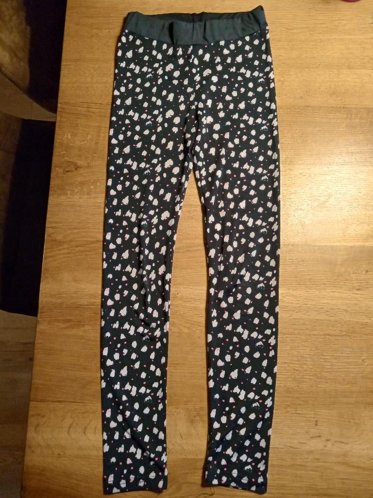Sportlegging donkerblauw met printjes maat 134/140, Ophalen of Verzenden, Gebruikt, Meisje, Broek