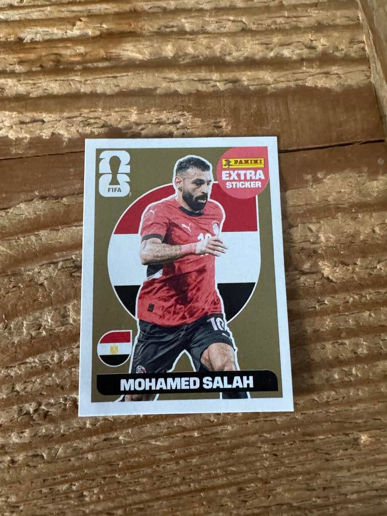Mohamed Salah Gouden Sticker WK 2026 Panini Extra Sticker, Ophalen of Verzenden, Zo goed als nieuw