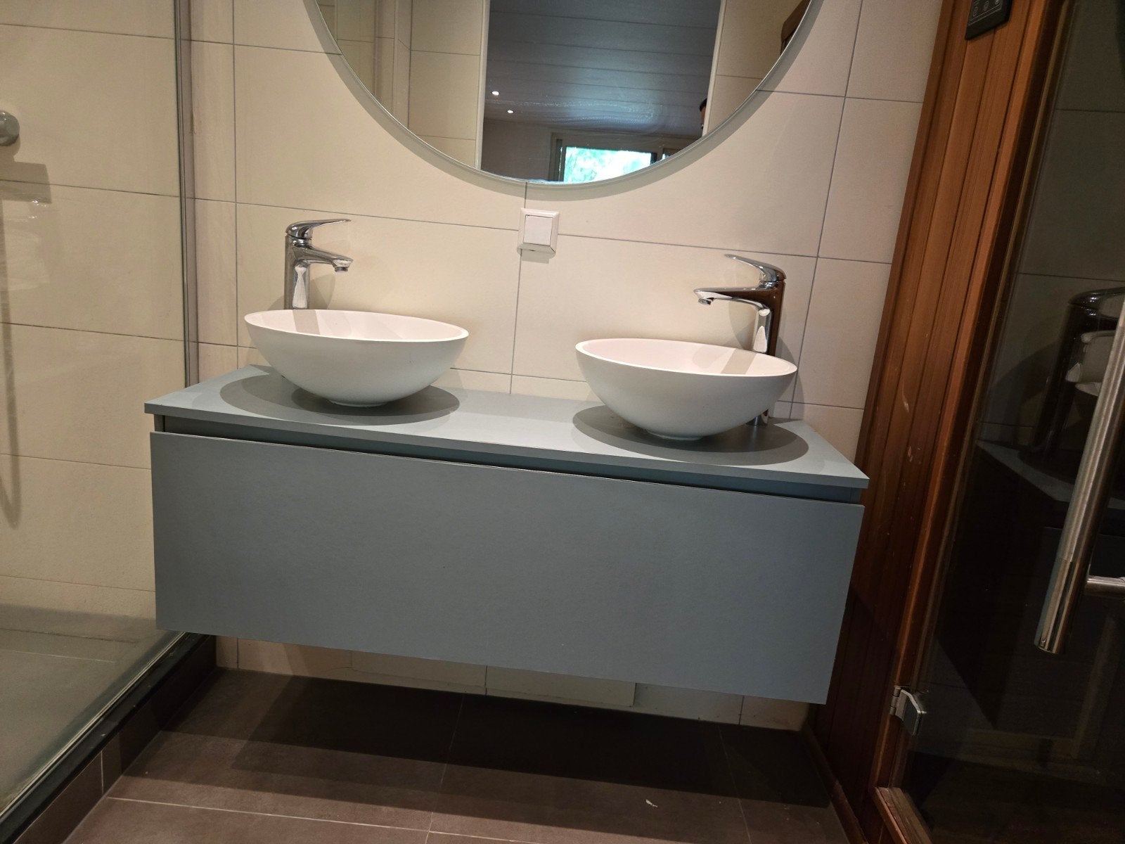 Compleet Wasmeubel met 2 Kommen en Kranen - 120x40x42 cm, Ophalen