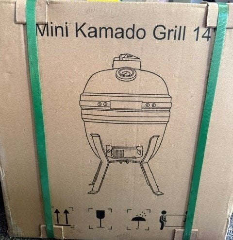 Mini Kamado Grill 14, Tuin en Terras, Houtskoolbarbecues, Ophalen, Nieuw, Kamado