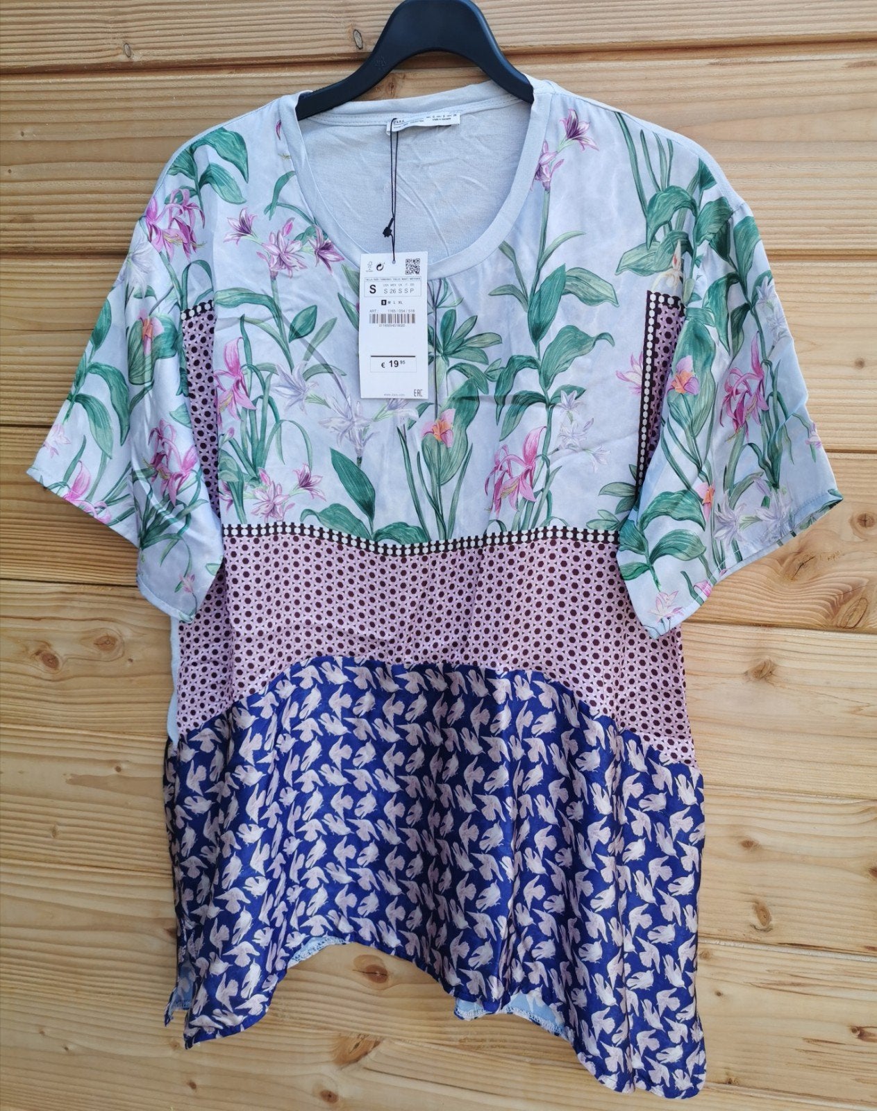 ZARA top met print mt. S/M, Kleding | Dames, Blouses en Tunieken, Zara, Nieuw, Maat 36 (S), Meerkleurig