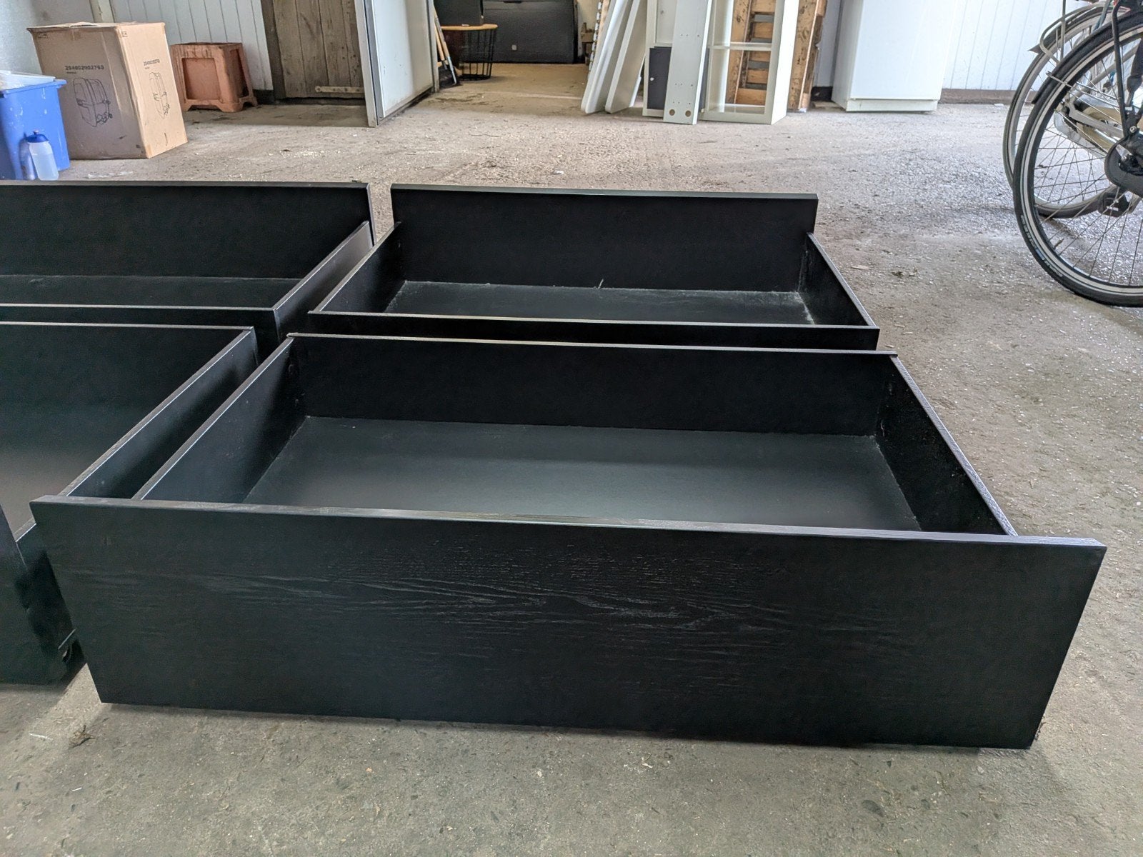 IKEA MALM bedlade zwart - Set van 4 op wieltjes, Ophalen, Zwart, Zo goed als nieuw, Overige maten
