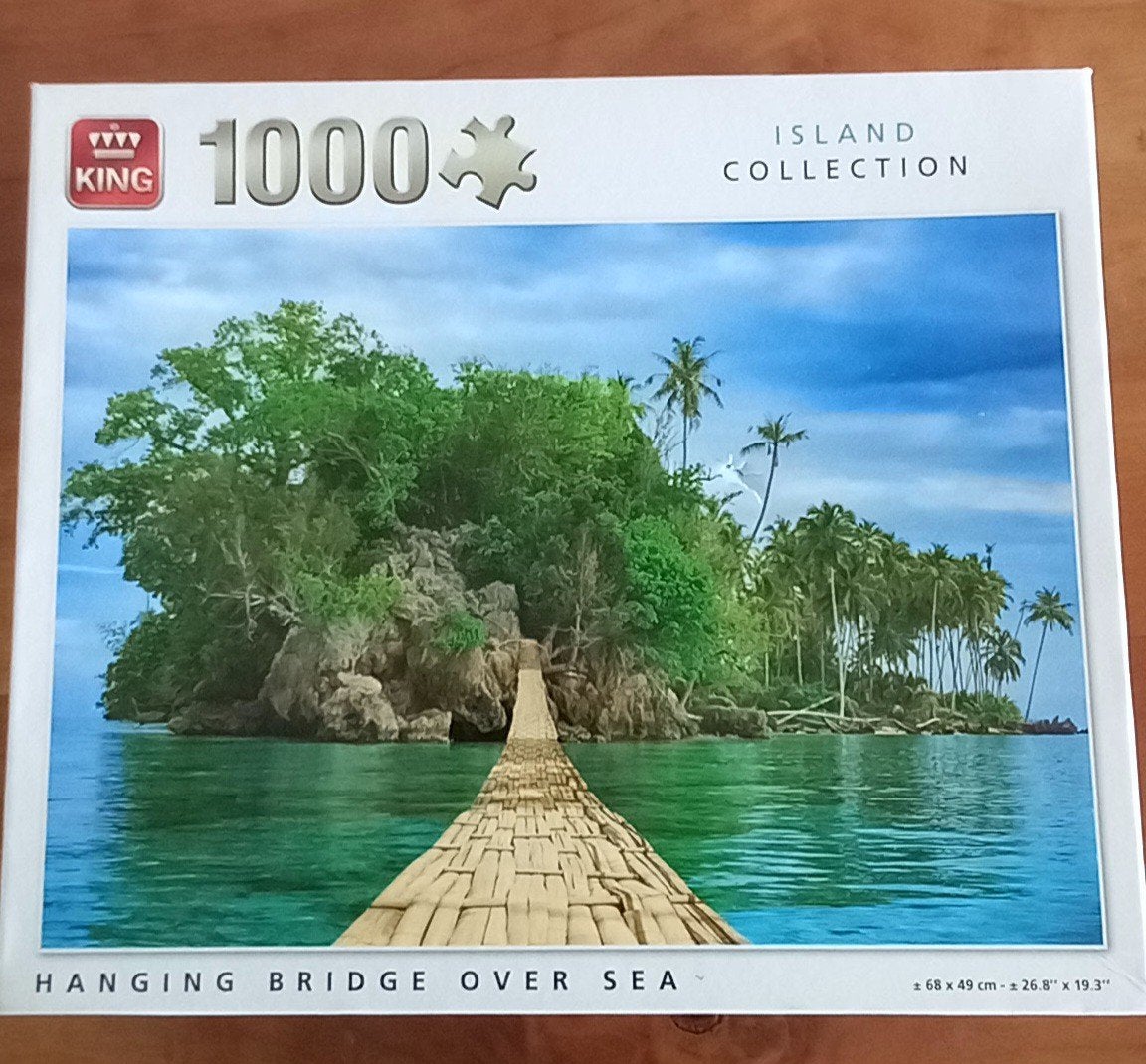 King Legpuzzel 1000 stukjes - Hangbrug over Zee, Ophalen of Verzenden, 500 t/m 1500 stukjes, Gebruikt, Legpuzzel