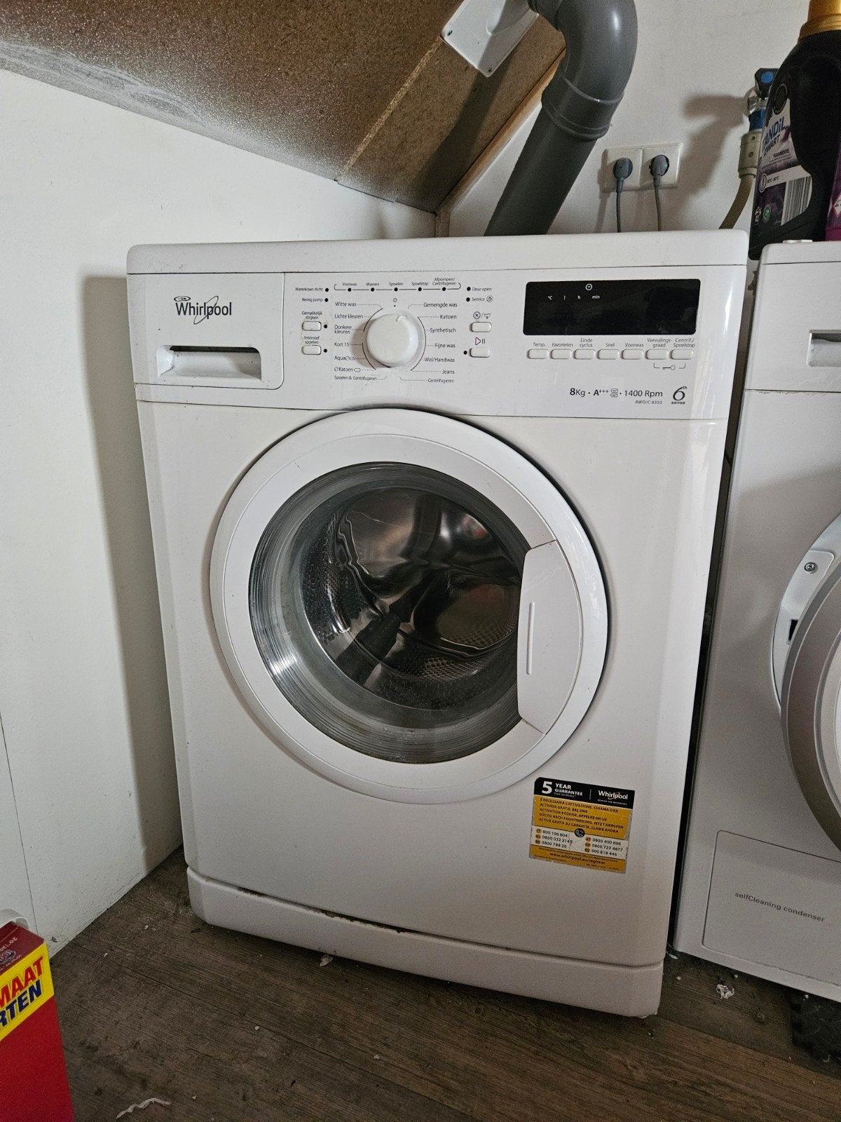 Whirlpool Wasmachine 8kg, Witgoed en Apparatuur, Wasmachines, Ophalen, Gebruikt, 85 tot 90 cm, 1200 tot 1600 toeren