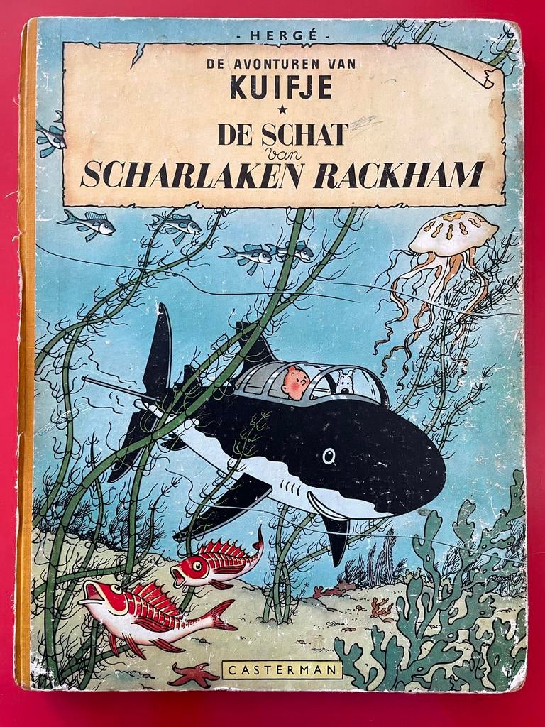Kuifje - De Schat van Scharlaken Rackham - 1947, Eén stripboek, Ophalen of Verzenden, Gelezen