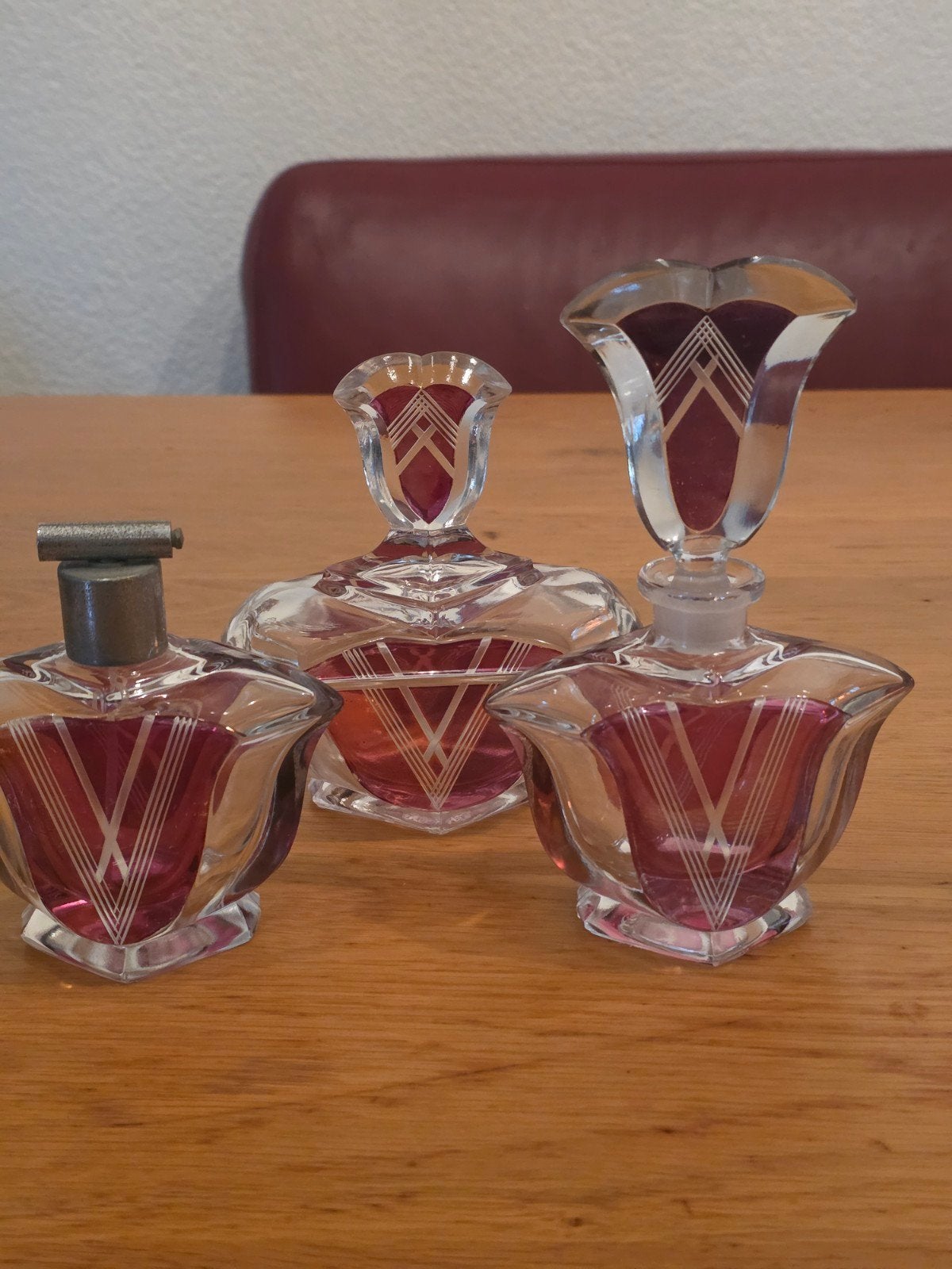 Antieke Art Deco Kaptafelset van Karl Palda, Boheems Kristal, Antiek en Kunst, Antiek | Glas en Kristal, Ophalen of Verzenden