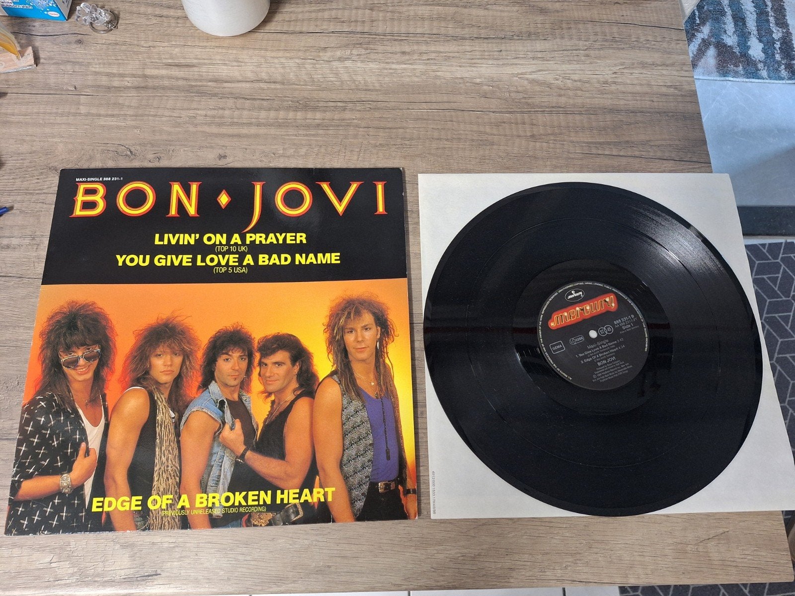 Bon Jovi - Livin' On A Prayer Maxi-Single (Vinyl), Gebruikt, EP, 12 inch, Rock en Metal