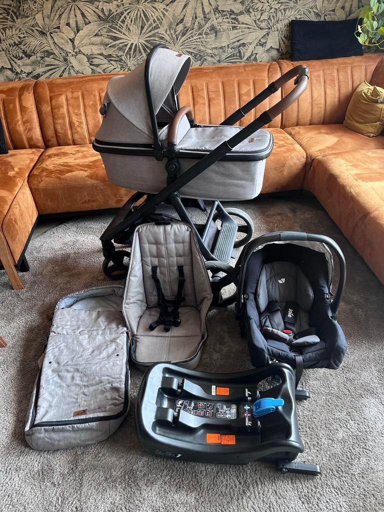 Complete Qute Kinderwagen Set met Joie Autostoel & Isofix, Gebruikt, Combiwagen, Met autostoeltje, Ophalen