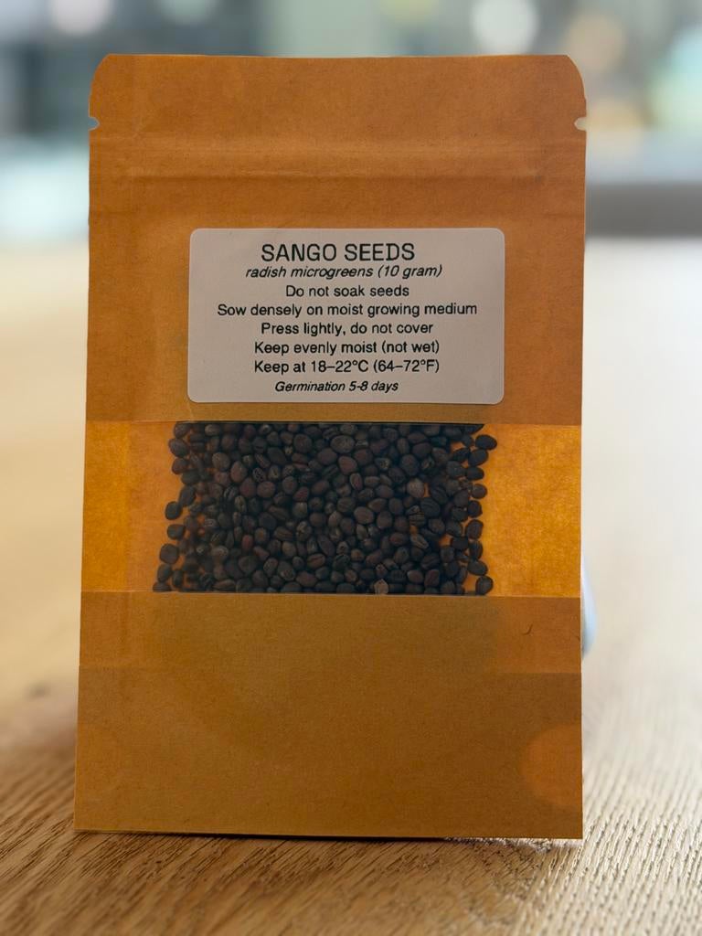 Biologische Sango Radijs Microgroente Zaden - 100 gram, Verzenden, Gehele jaar, Halfschaduw, Zaad