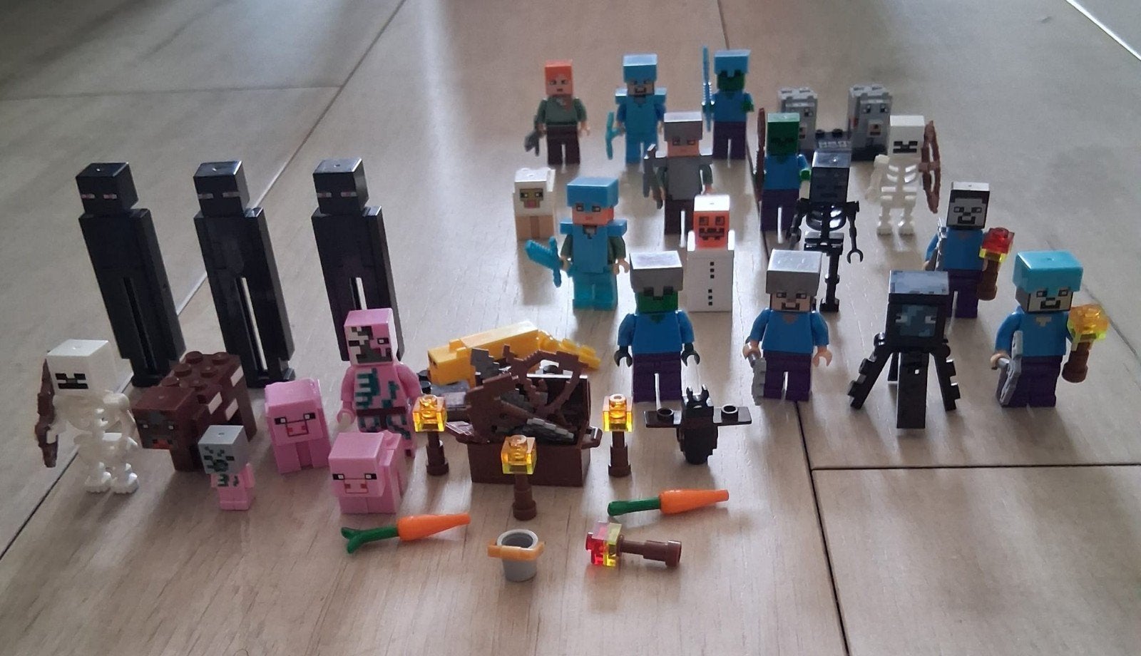 Minecraft Lego figuren totaal 28 stuks, Ophalen of Verzenden, Gebruikt