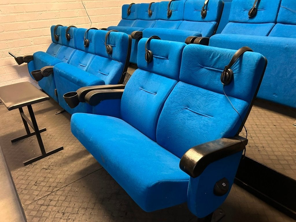 bioscoopstoelen, Ophalen, Blauw, Zo goed als nieuw, Stof