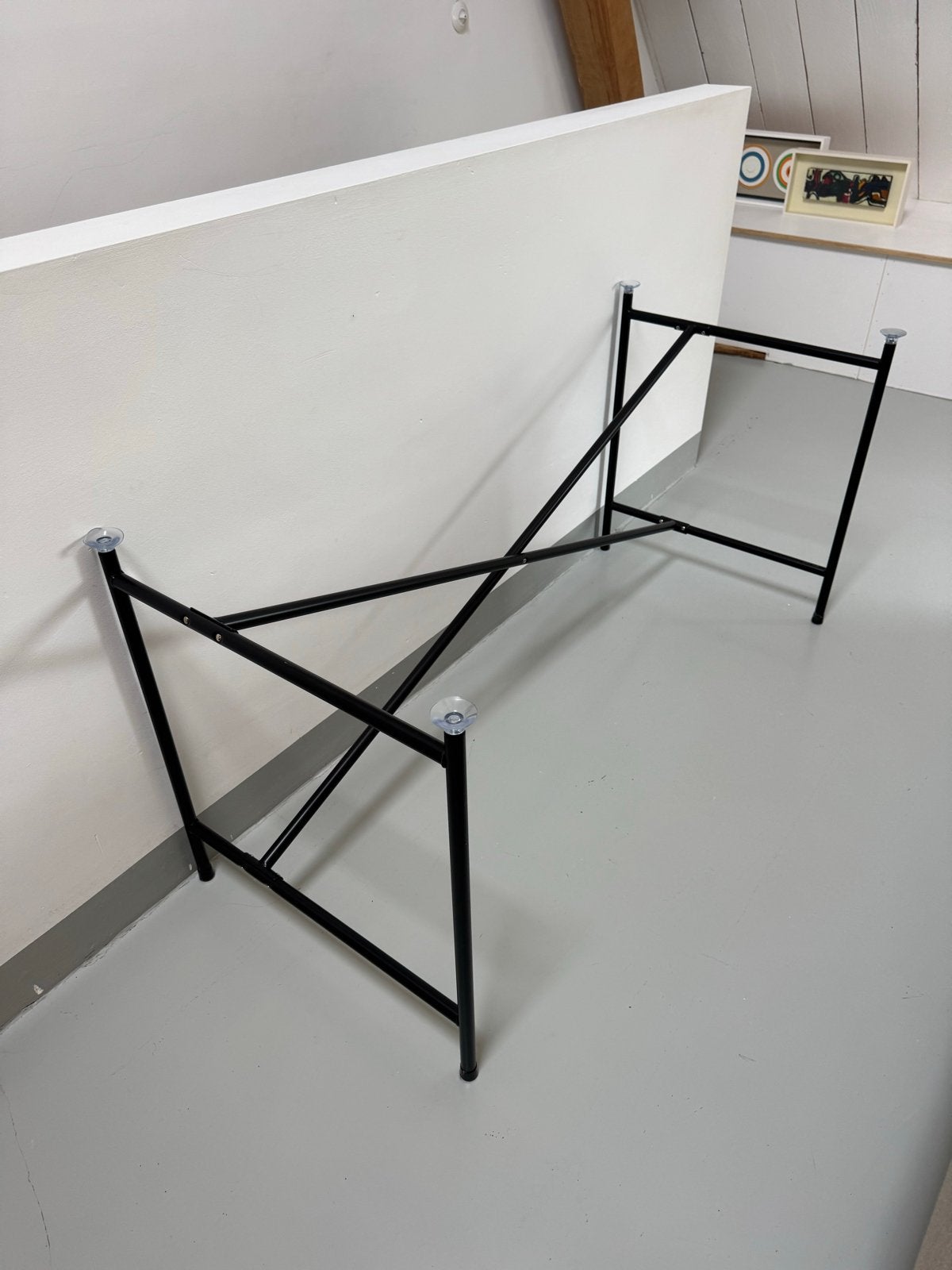 Modulor Berlin E2 zwart metalen kruis frame onderstel, Tafelpoot, 100 tot 150 cm, Nieuw, Metaal