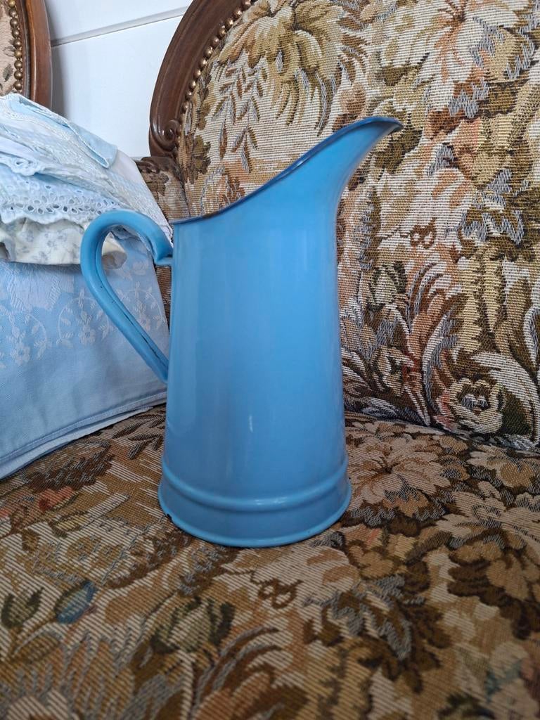 Antiek brocante oude licht blauw Zweeds blauw emaille kan wa, Antiek en Kunst, Antiek | Emaille, Ophalen of Verzenden
