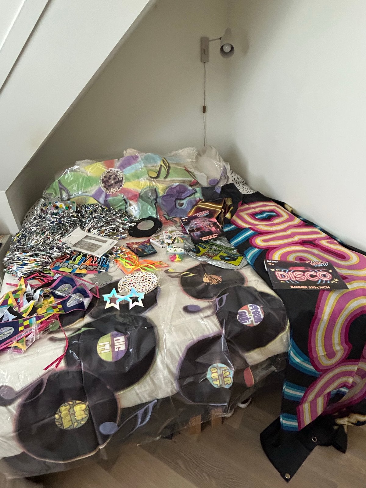 Groot pakket Disco feestje accessoires, Ophalen of Verzenden, Nieuw, Feestartikel, Overige