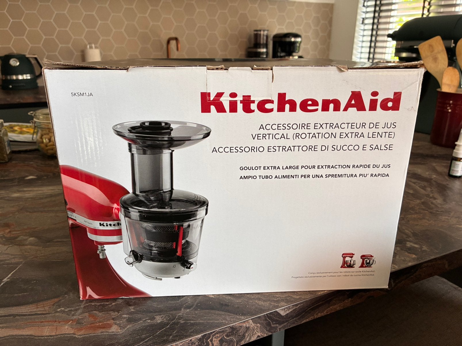 Kitchenaid slowjuicer, Witgoed en Apparatuur, Keukenmixers, 4 liter of meer, 3 snelheden of meer, Ophalen of Verzenden, Zo goed als nieuw