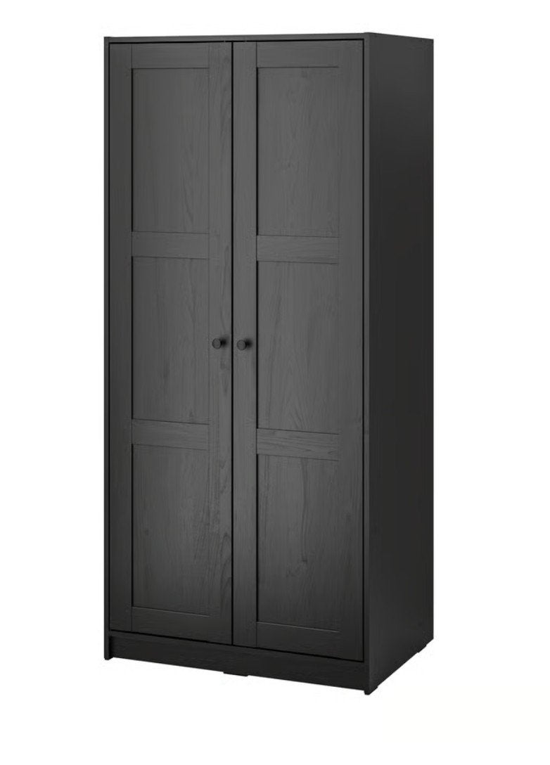 IKEA RAKKESTAD Kledingkast (2 deuren) – Zwartbruin, Huis en Inrichting, Kasten | Kledingkasten, Zo goed als nieuw, 150 tot 200 cm