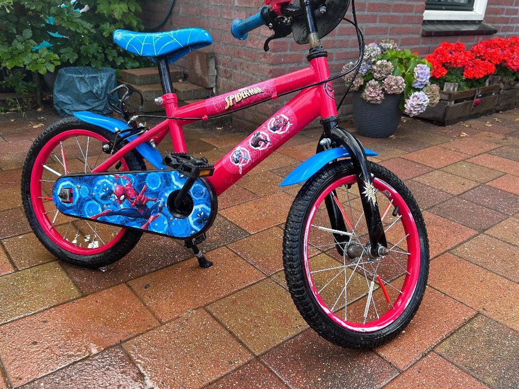 Spider-Man kinderfiets, Terugtraprem, Gebruikt, Minder dan 16 inch, Ophalen