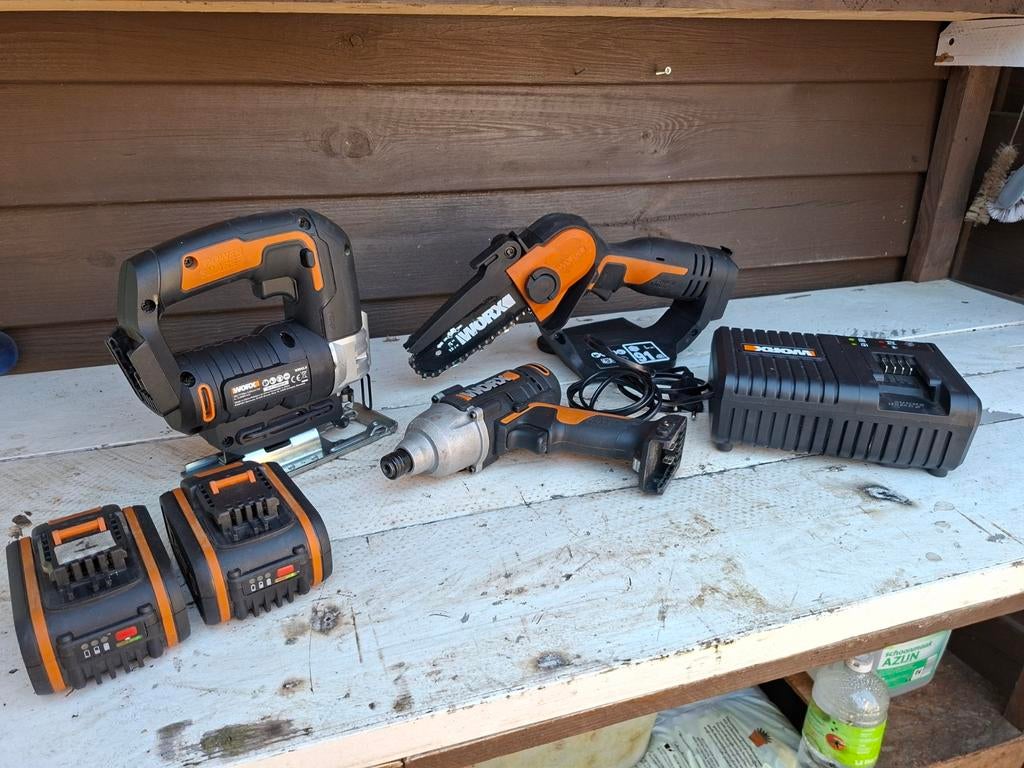 Worx Accu complete set, Doe-het-zelf en Verbouw, Gereedschap | Handgereedschap, Ophalen, Gebruikt
