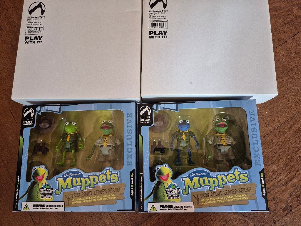 rare 2 versions Palisades Frog Scout Leader kermit BNIB, Ophalen of Verzenden, Nieuw
