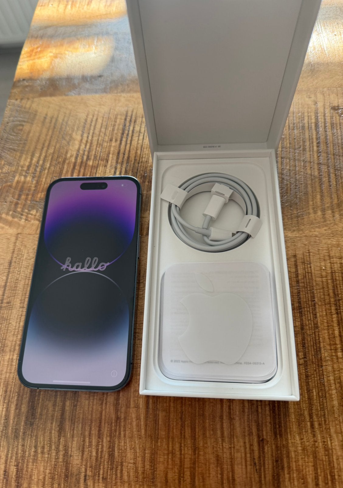 iPhone 14 Pro in de kleur Deep Purple met 128GB, Paars, Ophalen of Verzenden, Zo goed als nieuw, 128 GB