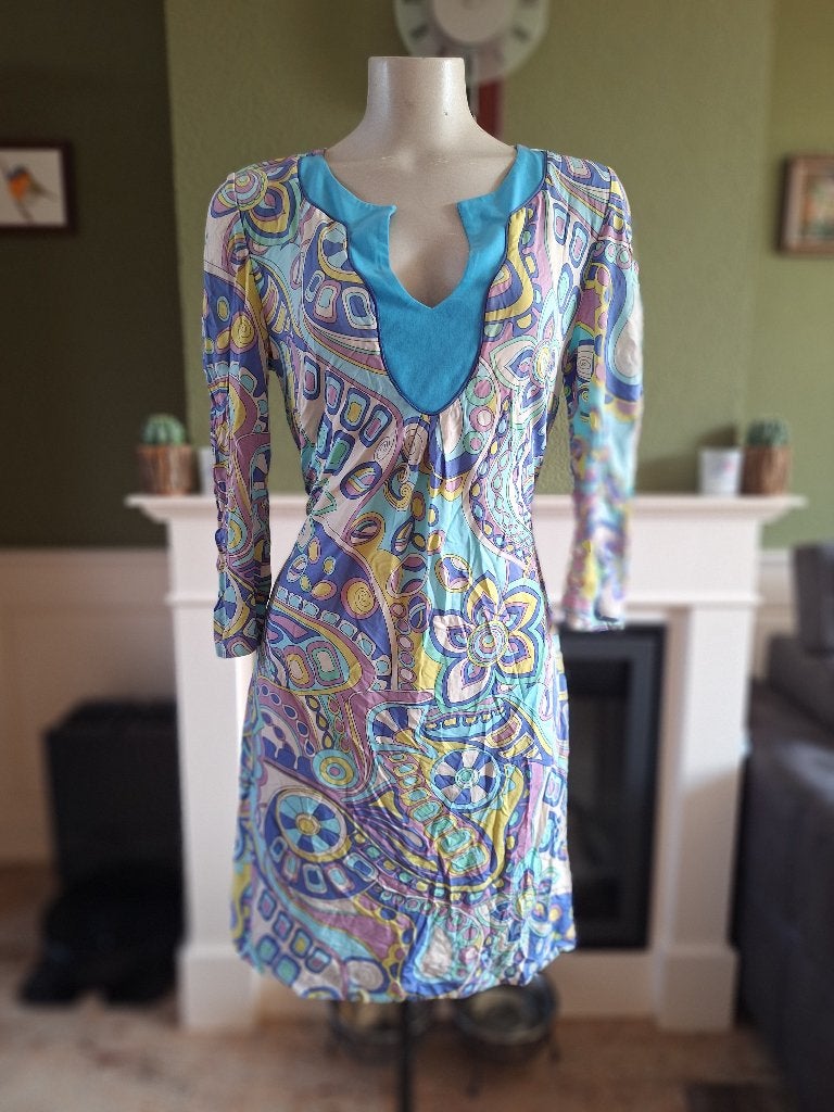 Giovane pastel kleuren jurk mt NL 38, Kleding | Dames, Maat 38/40 (M), Overige kleuren, Verzenden, Zo goed als nieuw