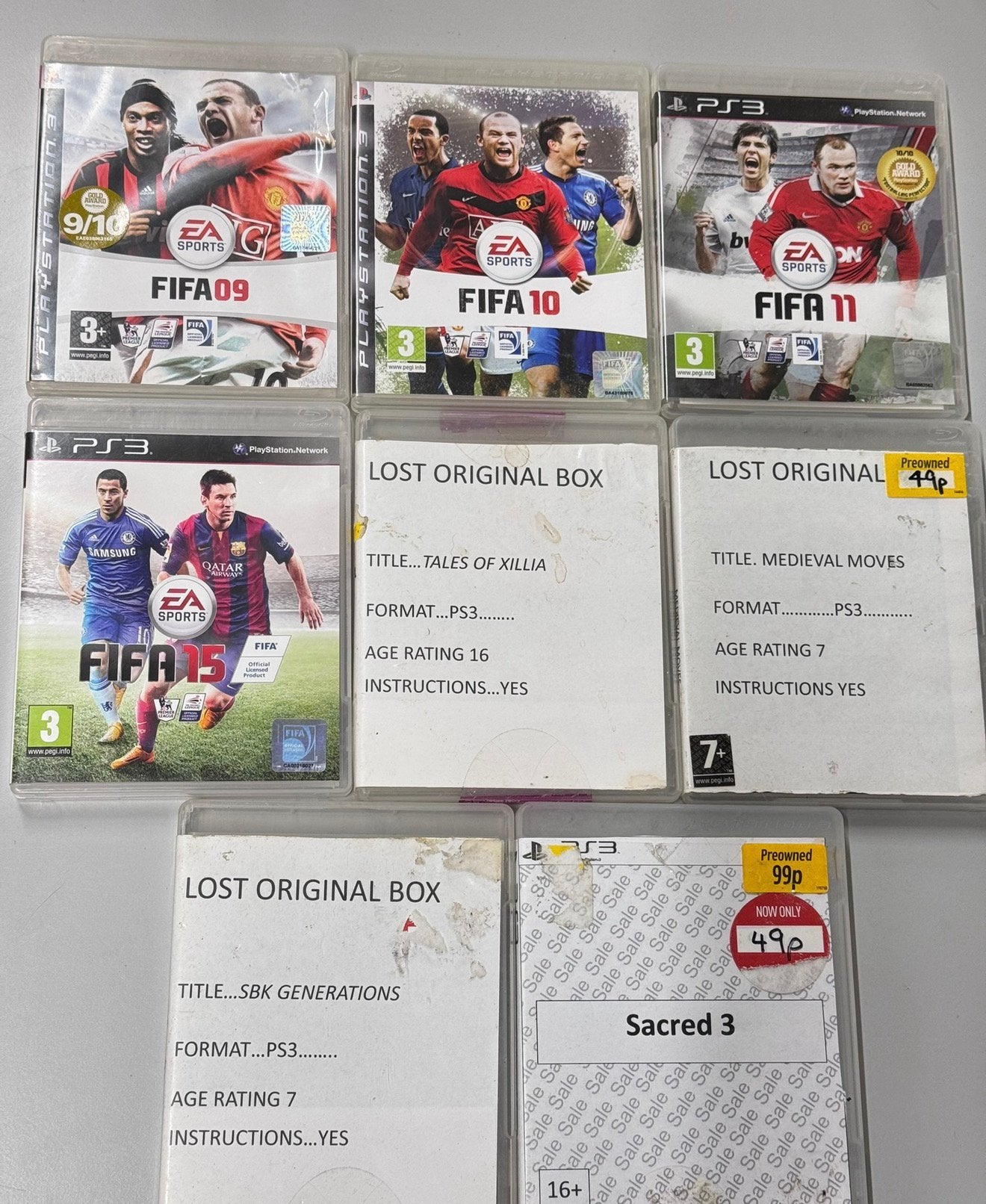 8x PS3 Playstation 3 games spelletjes fifa tales xillia sacr, 1 speler, Ophalen of Verzenden, Zo goed als nieuw, H