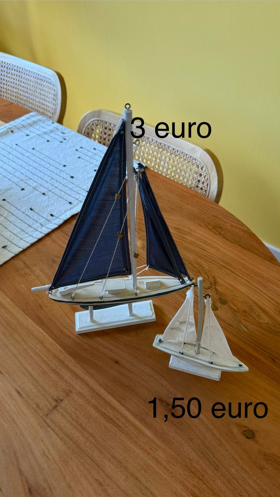 Decoratieve zeilboten – 2 stuks, Ophalen, Zo goed als nieuw