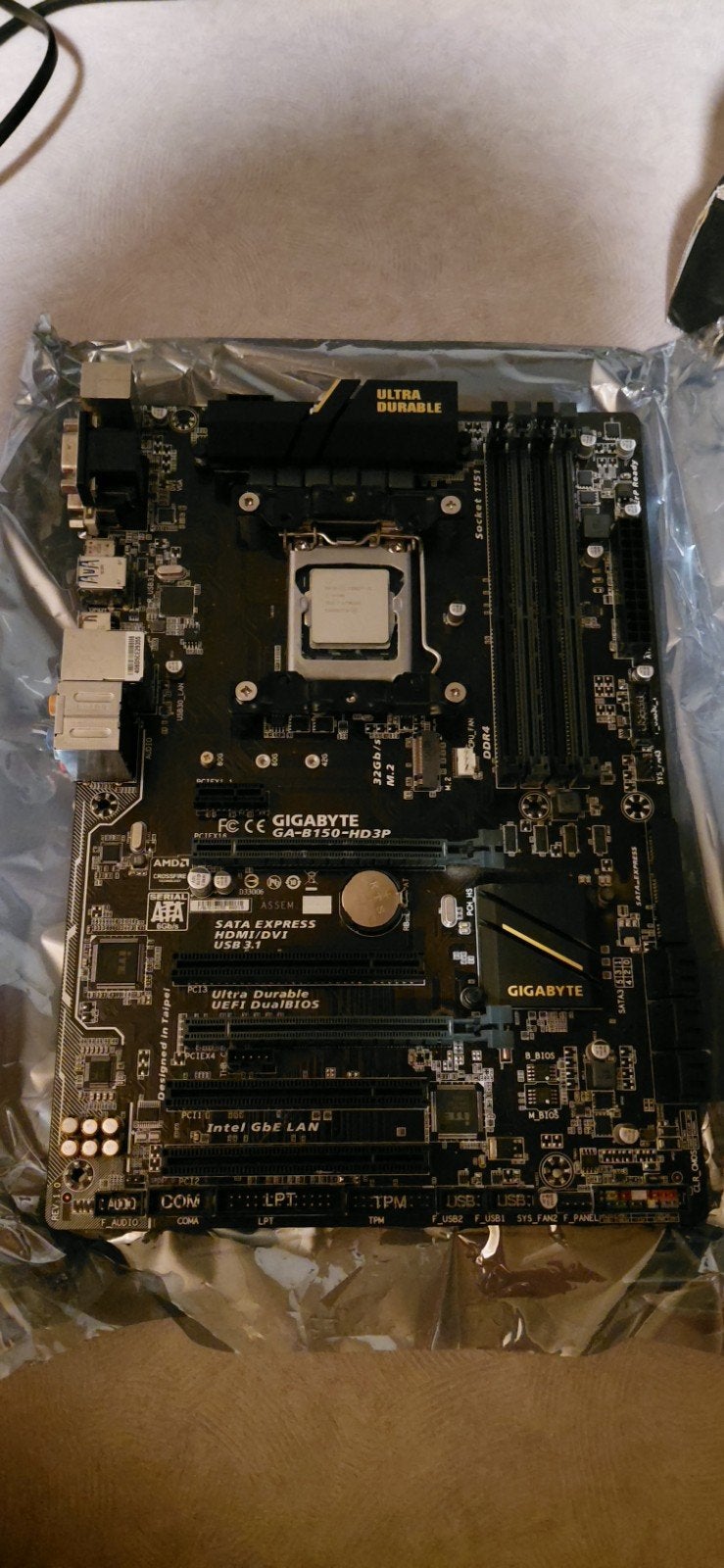 Gigabyte GA-B150-HD3P Moederbord met Intel Core i5-6400 CPU, Ophalen, LGA 1151, 4-core, 2 tot 3 Ghz