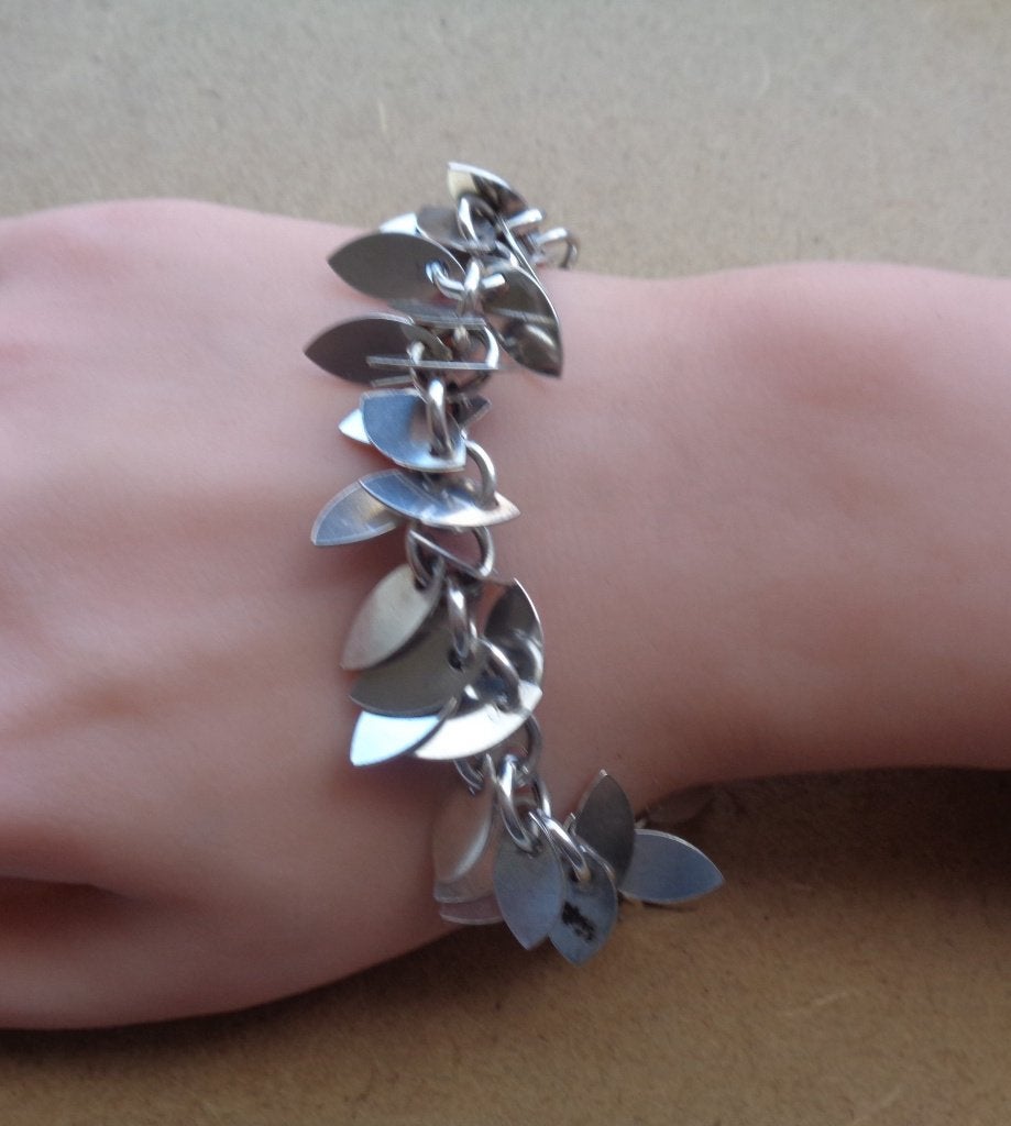 zilveren rinkel armband met schildjes [399], Ophalen of Verzenden, Zo goed als nieuw, Zilver, Zilver