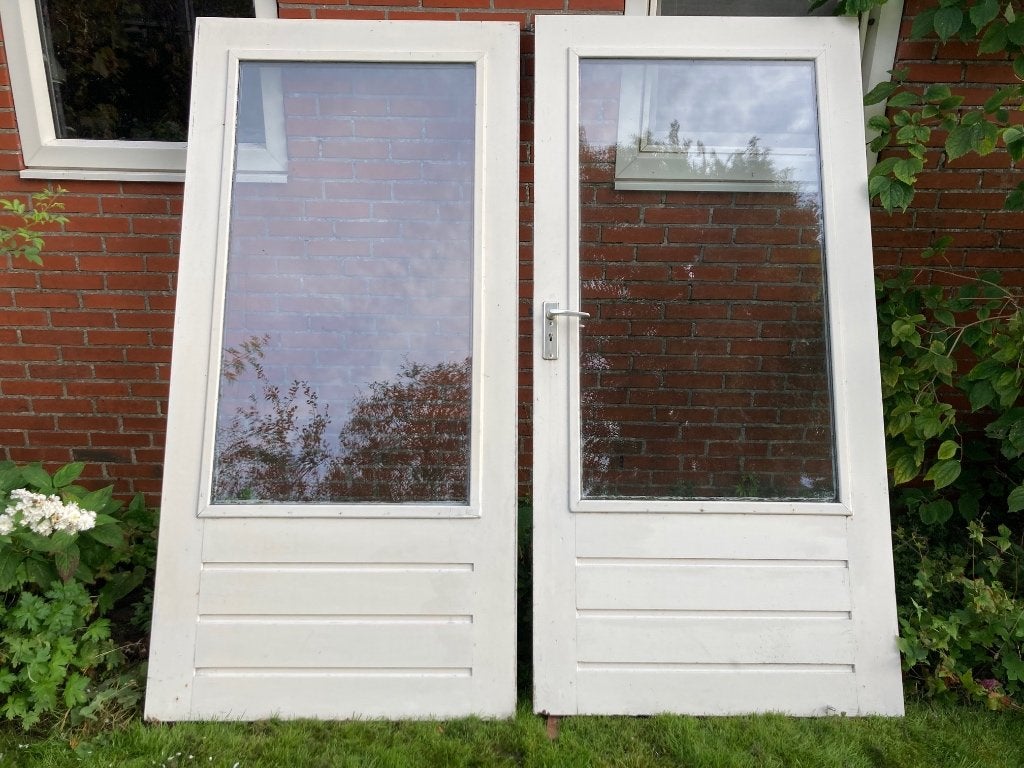 Hardhouten openslaande deuren, Ophalen, Gebruikt, 80 tot 100 cm, Minder dan 200 cm