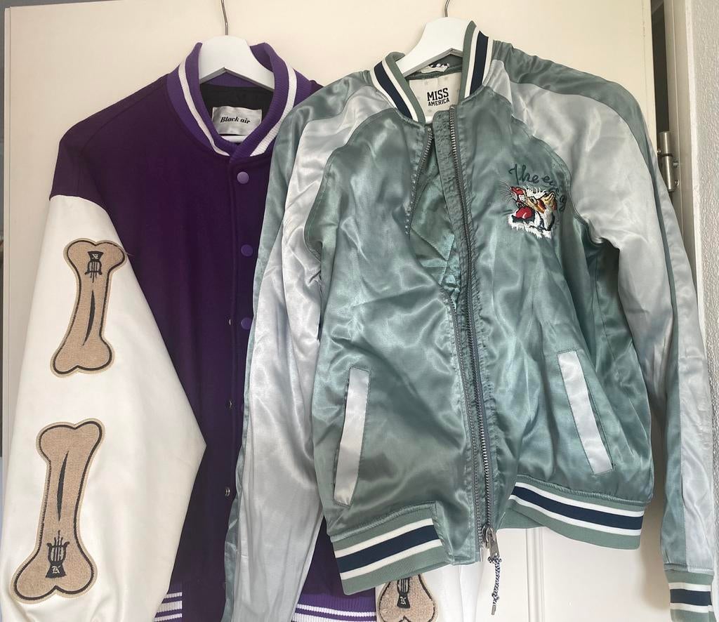 Baseball jacket bundle zomerjas, Verzenden, Gedragen, Maat 38/40 (M), Paars